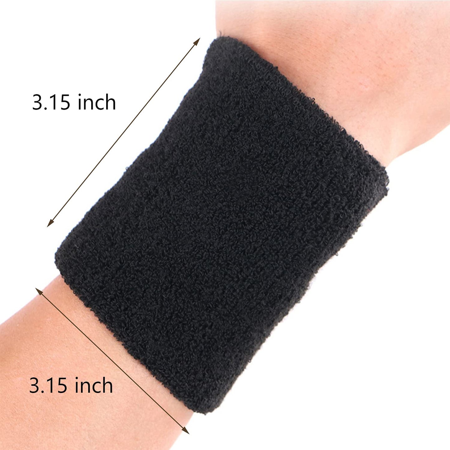 Sports Wristbands Cotton Sweat Bands, for Basketball, Baseball, Running Athletic Sports